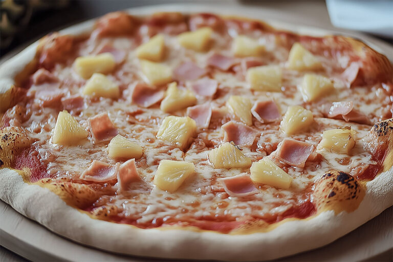 Pizza Hawaii aus dem Pizzaofen