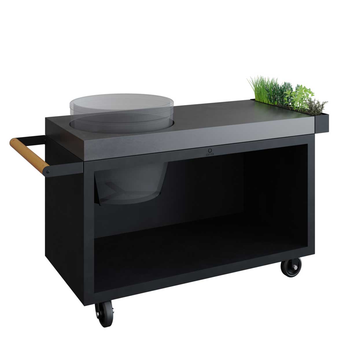 OFYR Kamado Table Black 135 PRO Concrete BGE