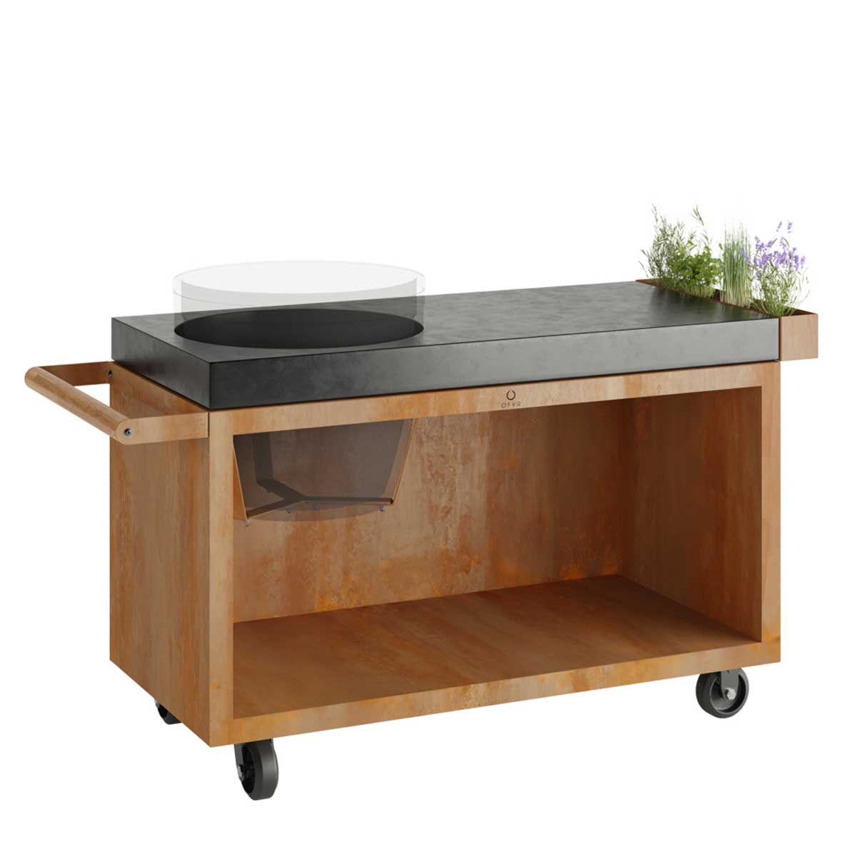 OFYR Kamado Table Corten 135 PRO Concrete BGE