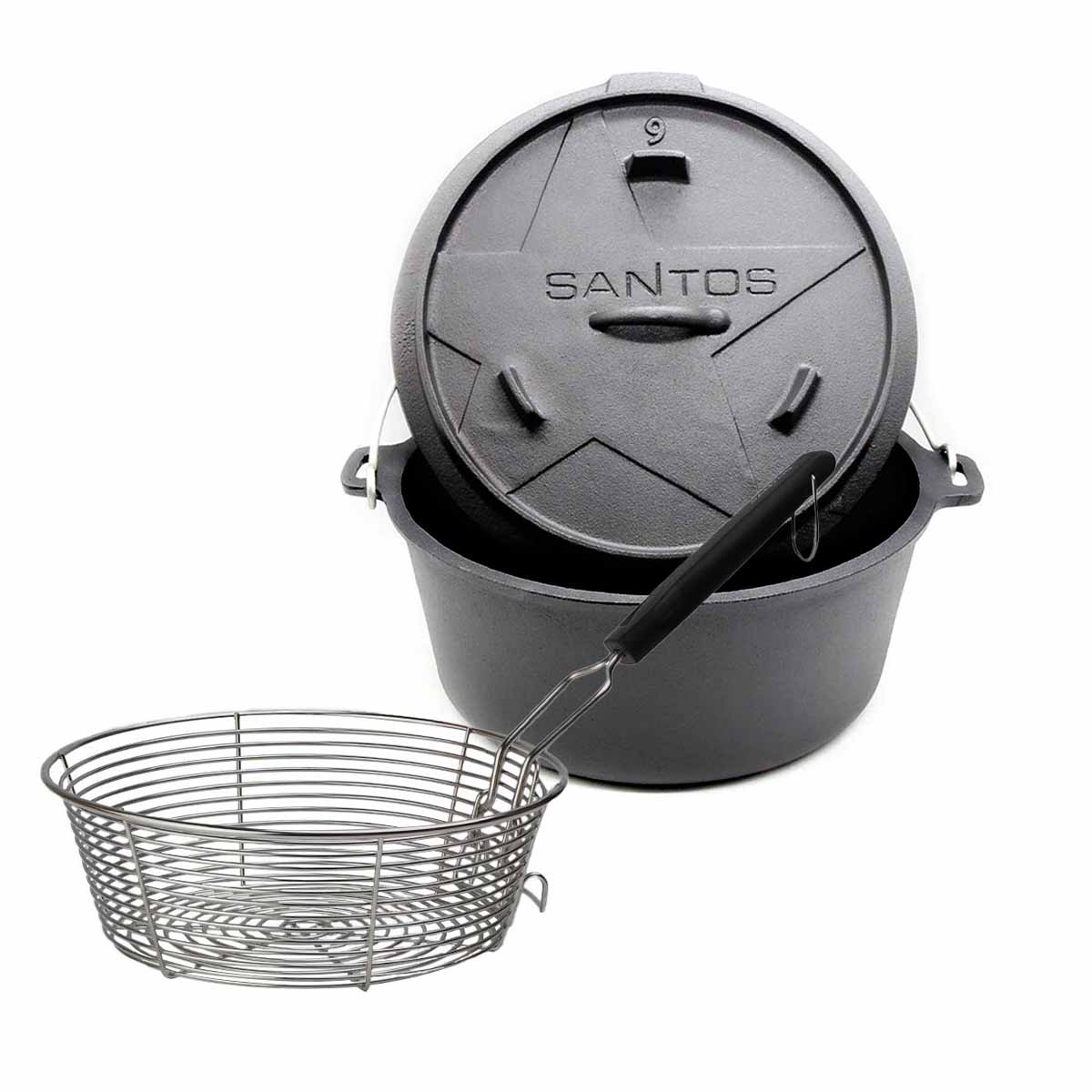 SANTOS 9 QT Dutch Oven mit Frittierkorb