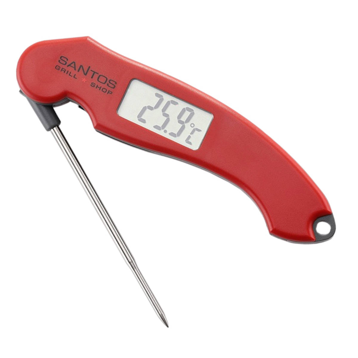SANTOS klappbares Ideal Einstich- Digital-Grillthermometer - and Thermometer - BBQ - Smoken, Slow, Grillen exakte Thermometer Low Messergebnisse - für