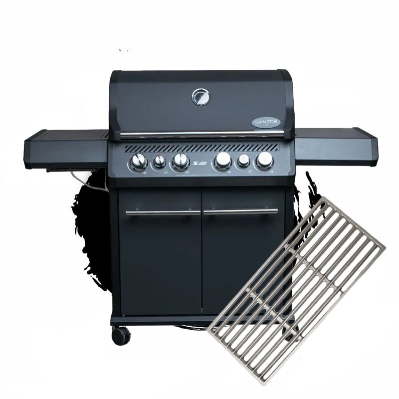 Santos Gasgrill S 418 Mattschwarz 4 Hauptbrenner 800 °c Grillzone